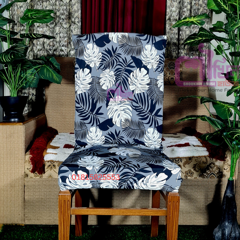 1pc Cover (Black Leaf Colour) China Premium Quality Chair Cover